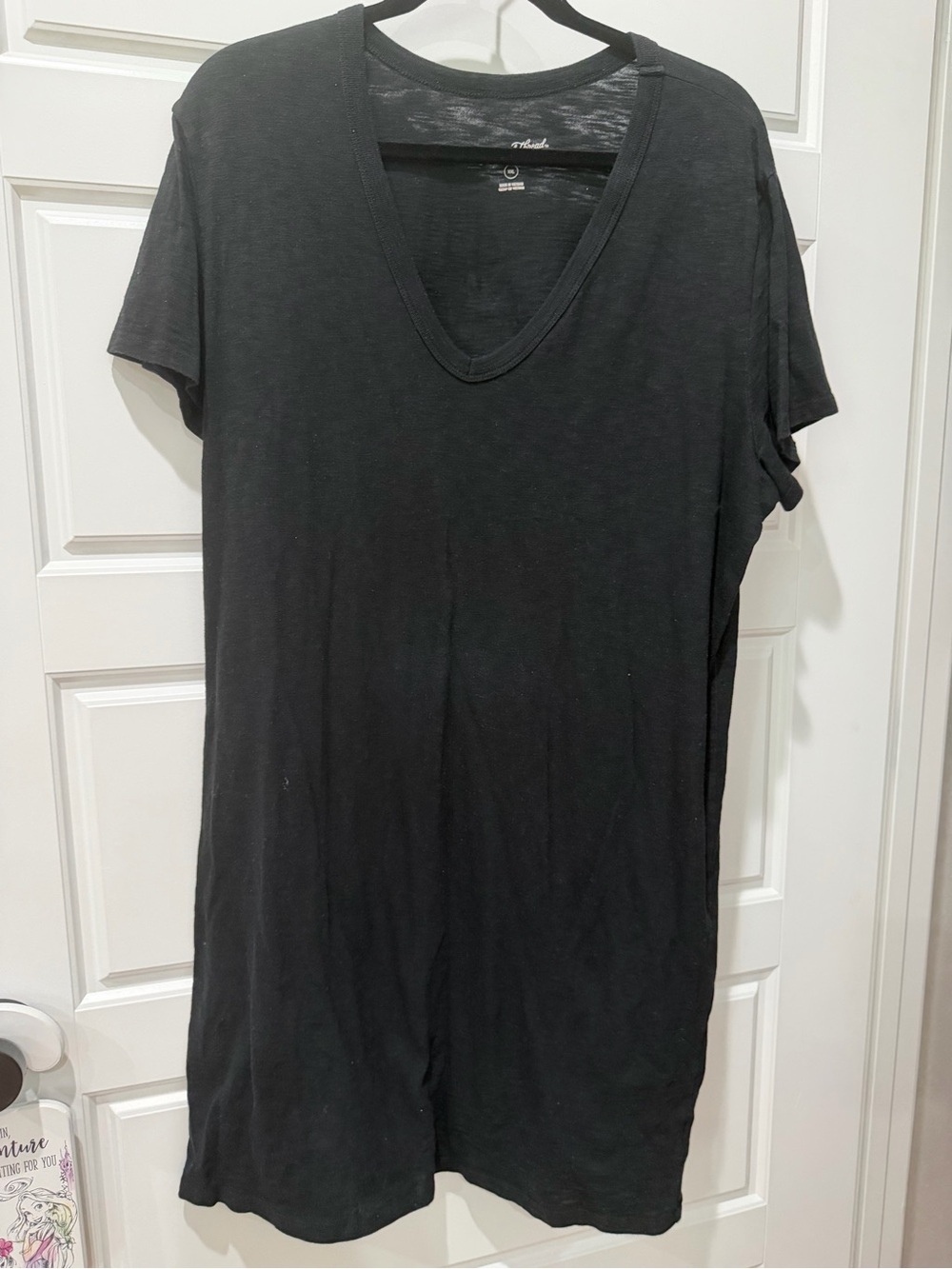 Universal Thread Black V-Neck T-Shirt Dress